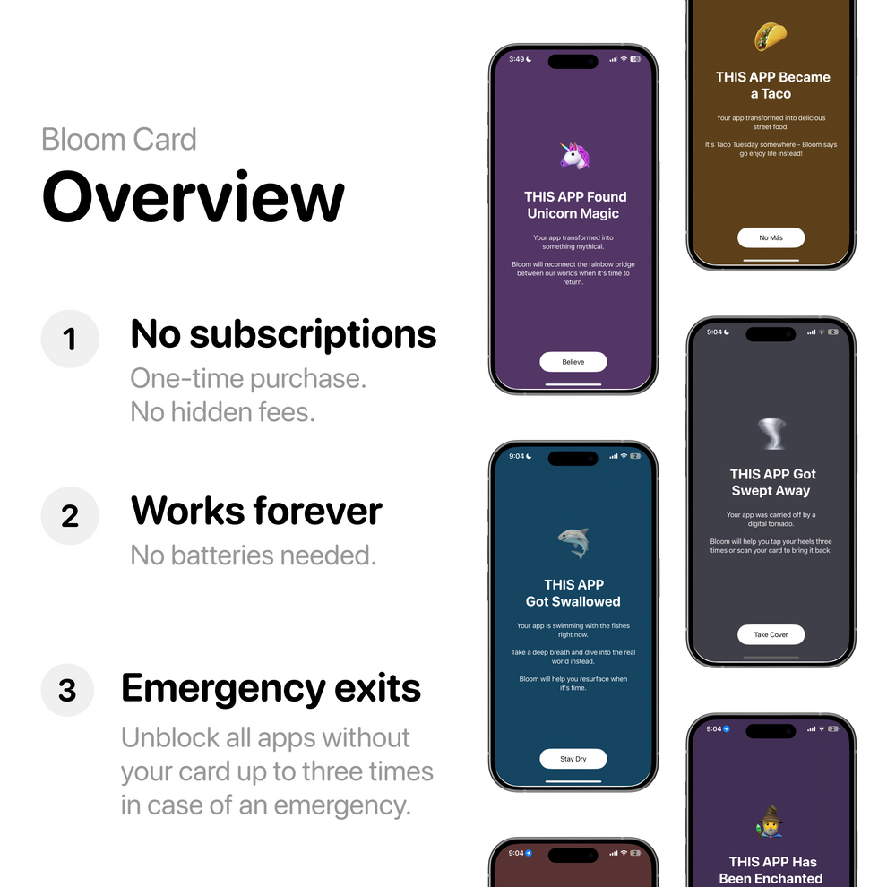 Bloom Card - App Blocker & Screen Time Tool - As Seen On ABC's Shark T