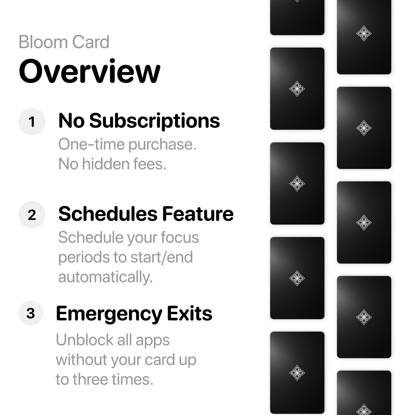 Bloom Card - Stainless Steel Keycard That Locks Distracting Apps